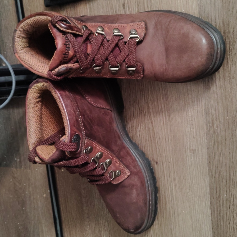 Timberland Women's Steel Toe Dark Brown Leather Boots